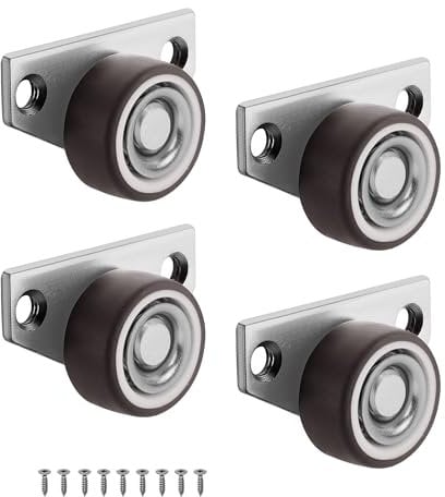 Möbelrollen Rollen MöBel Lenkrollen Gummirollen, 4 Stück Möbelrollen Klein Bockrollen Universal Leise Lenkrollen, NylonräDer mit Verdicktem StahlblechköRper Universalrad, Kleine Bockrollen