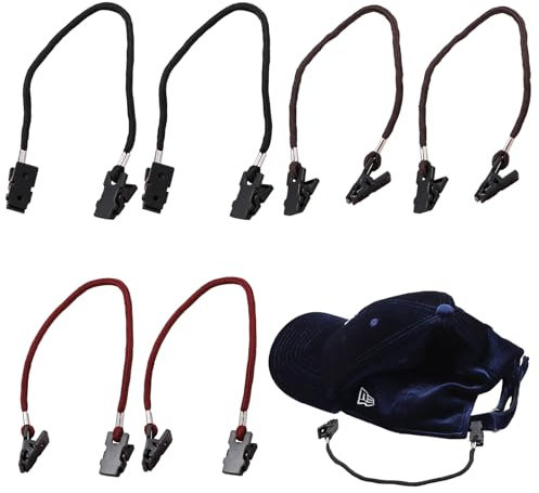 YCHYAN 6 Stück Hutband, Cap Clip, Anti Verlust Hutclip, Winddichte Hutschnurclips, Winddichte Hut Gurt Klammern, Geeignet für Outdoor Sportler, Vielzahl von Situationen Eingesetzt Werden