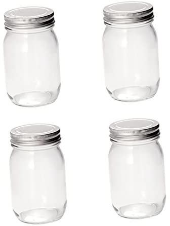 GREENADSCAPE 1 Satz 4st Einmachglas Aus Glas Mini-einmachglas Einmachglas Mit Deckel Für Lebensmittel Mini-lebensmittelbehälter Mini Einmachgläser Transparent