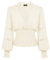 SCARLET DARKNESS Women’s Renaissance Blouse V Neck Long Sleeve Smocked Peasant Tops Cutout Pullover for Party Cream S