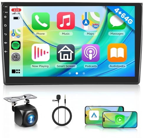 4+64G Android Autoradio für Audi A4 S4 RS4 B6 B7 8E 2000-2009 9 Zoll Wireless Carplay Autoradio mit Android Auto Navi GPS Mirror Link Bluetooth FM/RDS/DAB/DVR/32 EQ/USB Lenkradsteuerung Rückfahrkamera