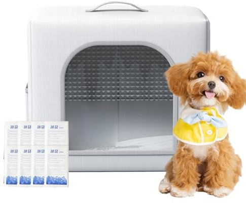 Hundehütte mit Kühlung | Faltbarer Haustier Kühlunterstand für Katzen | Hundezimmer Indoor Outdoor mit 8 Eisbeuteln für Balkon Garten Haustür Terrasse Wohnzimmer Hinterhof