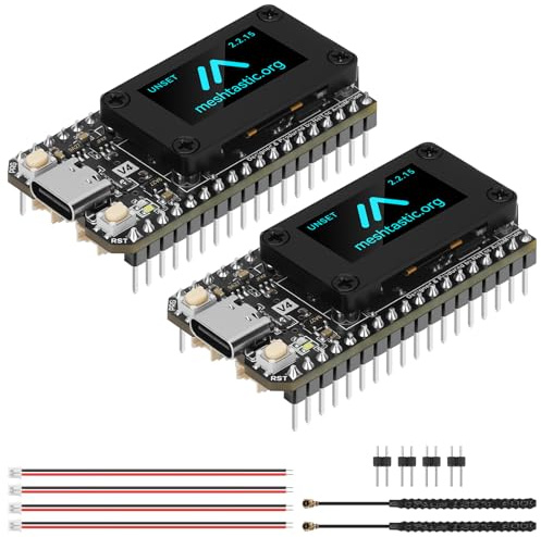 ESP32 Lora V4 Carte de développement pour Meshtastic LoRaWAN IoT 2 pièce | ESP32-S3 Mémoire flash 16 Mo, Wi-Fi BLE, 28 dBm haute performance SX1262 LoRa, interfaces GPS embarquées et panneau solaire