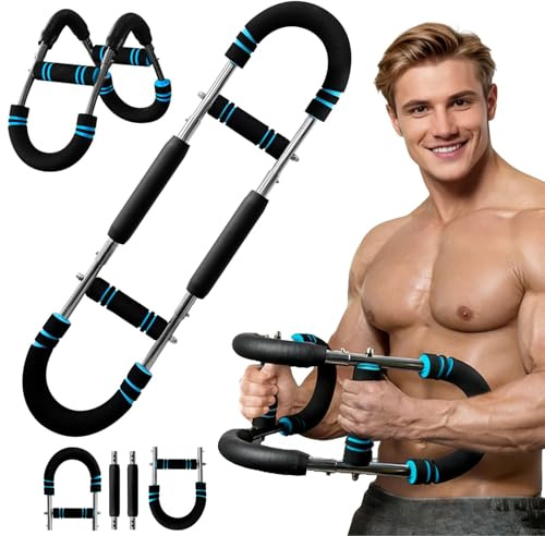 Twister Armtrainer - Verstellbares Brust & Arm Trainingsgerät (30-50 kg / 70-110 lb), U-förmig Brusttrainer für Männer, Power Twister Stange, Fitnessgeräte für Zuhause, Büro & Reise