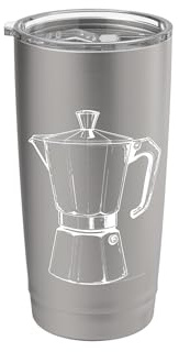 Caffettiera vintage con grafica per amanti del piano cottura espresso Bicchiere termico in acciaio inox doppia parete