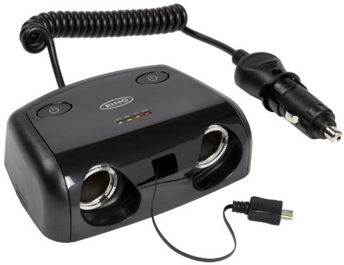 RING Automotive RMS14 2-Way Multisocket with Micro USB and Switches, 12 V