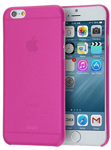 doupi UltraSlim Hülle kompatibel für iPhone 6 / 6S (4,7 Zoll), Ultra Dünn Fein Matt Handyhülle Cover Bumper Schutz Schale Hard Case Taschenschutz Design Schutzhülle Hardcase, pink