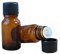 Lot de 6 flacons de voyage en verre avec bouchon intérieur et couvercle noir - Pots vides pour produits cosmétiques liquides (marron), 10 ml
