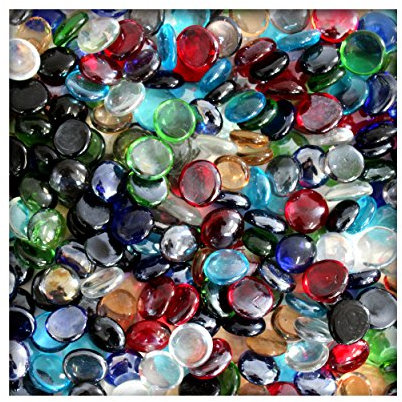 Kieskönig 500g Glasnuggets Glassteine Muggelsteine Mosaiksteine Tischdeko 12-20 mm bunt