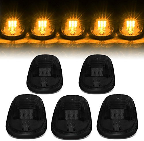 DNA MOTORING ROOFL-T1-SM 5x Rauchlinse LED Dachleuchten [für 02-18 Dodge Ram 1500-5500]