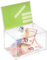 Zeigis® Spendenbox mit Plakateinschub in DIN A6 Quer mit Schloß/Aktionsbox/Losbox/Sammelbox/Acryl/Acrylglas