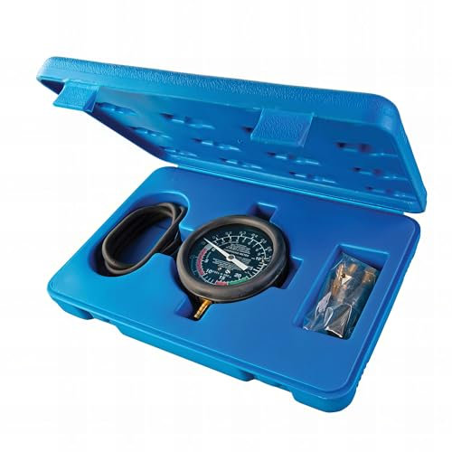 Silverline Vacuum & Fuel Pump Pressure Test Gauge 0 - 10psig / 0 - 25Hg (791008), Black
