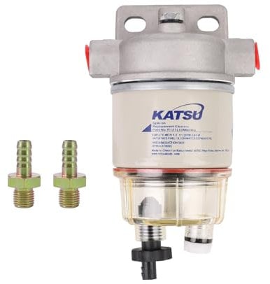 KATSU Filtros de Combustible, Separador de Agua de Filtro de Combustible Diésel Compatible con R12T para Motores Diésel Barcos Marinos Camiones Tractores Generadores Eléctricos 482731
