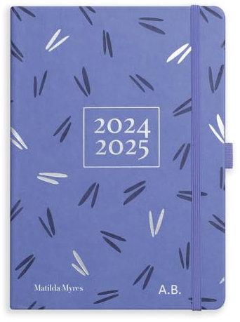 Matilda Myres 2025-2026 A5 Tageskalender - Blumen - Juli '25 bis Juli '26 - Lilac mit Personalisierung