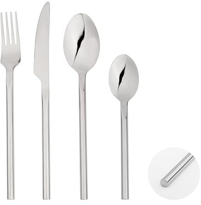 Glim&Glam Forged Stainless Steel Cutlery Set Dinnerware Table Set Party (24pc Set)