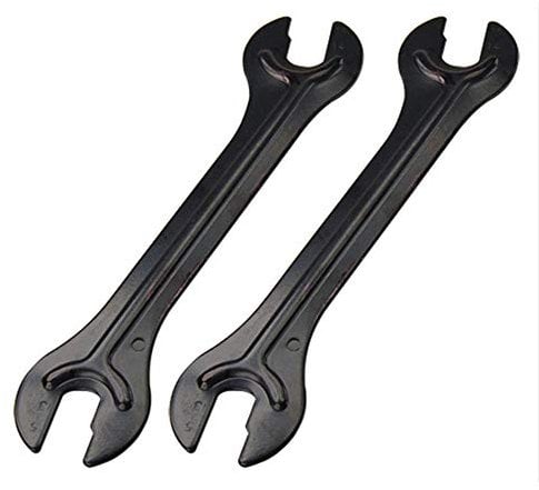 2PCS Bicycle Cone Spanner Hub Wrench, Axle Set Hub Remover Tool for MTB Mountain Bike (Black)