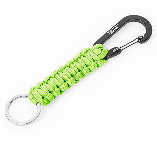 EOTW Paracord Schlüsselanhänger mit Karabiner, robuster Militär-Überlebens-Paracord-Schlüsselanhänger für Männer und Frauen beim Camping, grün