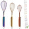 Frusta in acciaio inossidabile da 3 pezzi Frusta da 8 , Frusta da 10 in oro rosa, Frusta da 12 arcobaleno, Frusta a filo Frusta da cucina (confezione da 3)