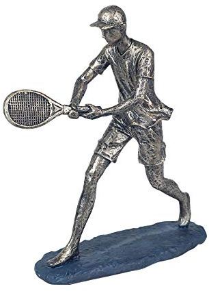 G&S Kleine Figur Sport: Der Spieler von Tennis, Antik-Line-Finish, H 18 cm