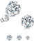 Silberne Ohrstecker für Damen | 925 Sterling Silber Ohrstecker Set | Kleine Helix Tragus Knorpel Ohrringe | 3 Paar Zirkonia Ohrstecker für Frauen Mädchen (2/3/4 mm)