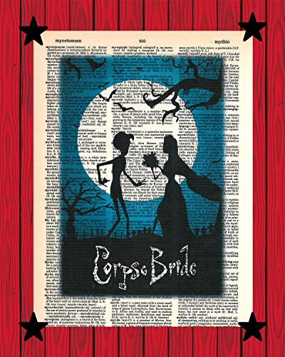 Wandkunst Corpse Bride Victor and Emily Tim Burton Movie Wall Decor Corpse Bride Wörterbuch Kunstdruck, 20,3 x 25,4 cm
