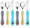 Lehoo Castle Couverts Enfant en INOX 6 PCS, Ensemble de Couvert Bebe 2 x Fourchettes, 2 x Couteaux, 2 x Cuillères, Couvert pour Enfant pour Garçons Filles(Règne Animal)