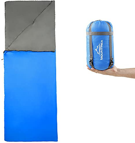 MOUNTREX® Schlafsack - Kleines Packmaß & Ultraleicht (700g) Sommer Deckenschlafsack - Outdoor Sommerschlafsack – Camping, Reise, Festival – Koppelbar