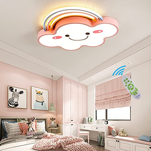 Deckenleuchte Kinderlampen Schlafzimmer LED Dimmbar Deckenlampe Moderne Regenbogen Wolke Designer Pendelleuchte Mit Fernbedienung Jungen Mädchen Deko Lampen für Esszimmer Esstisch Flur Decke Lampen