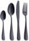 Service d'argenterie noir mat, GoGeiLi 24 pièces de couverts en acier inoxydable satiné, service pour 6, lavable au lave-vaisselle