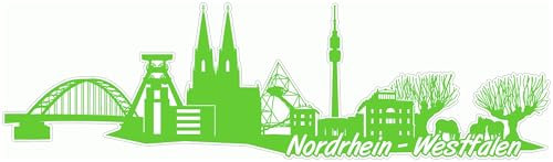 Skyline4u NRW Skyline Aufkleber Sticker Autoaufkleber City Gedruckt - 15x4,3cm lindgrün