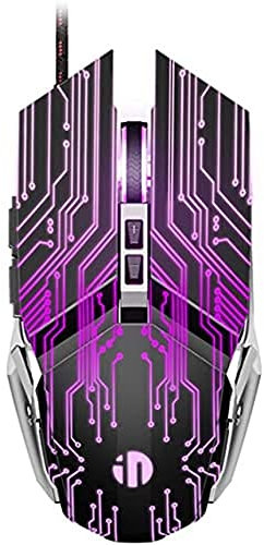 GameXtrem Gaming-Maus professionelle Gaming-Maus mit 7 Makro-Programmierbaren Tasten, leisem Klicken, RGB-Hintergrundbeleuchtung, kabelgebundene optische ergonomische Maus für PC, Laptop und Computer