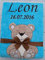 BotoBaby® - Babydecke mit Namen und Geburtsdatum - Geschenk Taufe Geburt ★ (Türkis - Teddybär)