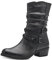 MARCO TOZZI Stivaletti Donna con Tacco in Pelle Sintetica con Fibbie, Anthracite Com, 38 EU