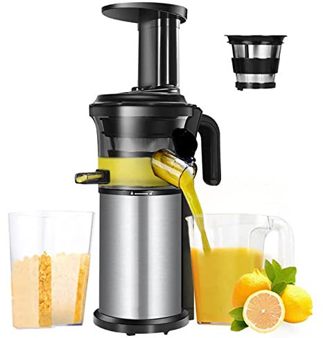 200W 40RPM Stainless Steel Auger Juicer Fruit and Vegetable Juice Extractor Compact Cold Press Juice,Slow Masticating Juicer Machine