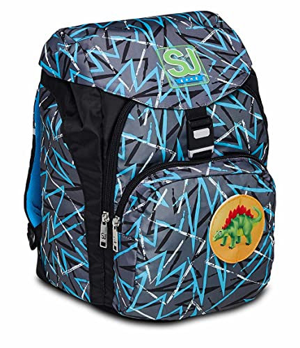 SJ GANG STYLE JAM GANG Schulranzen, gepolstert & flexibel, mit Trinkflaschenfach, Seitentaschen, Brust- und Hüftgurt; nachhaltiges Gewebe; Rucksack für Grundschule, Mädchen & Jungen, grau