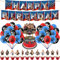 Glurak WE Geburtstag Party Ballon Set Unterhaltung im Ringen Dekoration mit Happy Birthday Banner, 18-teilige 12inch Ballons, 12-teilige Cupcake Kupfer, WE Party Deko