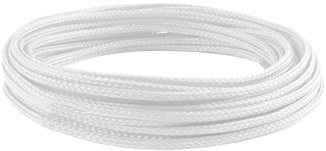 MOCNT PET Expandable Braided Sleeving Wire Braided Sleeve Cable Management | Flexible Insulated Sheath Sleeve Loom Tubing Cable Tidy Protection Wrap Cover White 8mm 5Meters