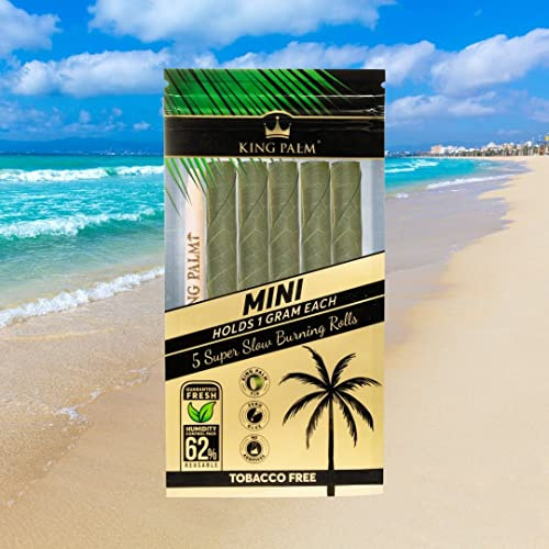 King Palm | 5 Natural Rolls| Palm-Leaf Pre-Rolled Cones | Size = Mini 1g | Unflavoured (1 Pack - 5 Rolls)