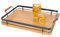 Eden & Willow Nordic Natural Bamboo Serving Tray, Durable Decorative Food Kitchen Platter with Metal Handles for Table, Dinner, and Breakfast (Large)
