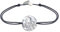 LES POULETTES BIJOUX - Bracelet Lien Médaille de Nacre Ronde Vierge à l'Enfant - Gris