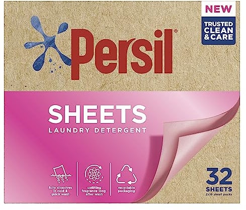 Persil Laundry Detergent Uplifting Fragrance Clean & Care Biodegradable Laundry Sheets 32