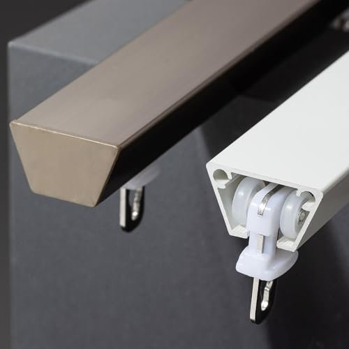 TZUFA Deckenschiene Gardinenschiene 1m-6m, Schwerlast-Vorhangschienen Aluminium Vorhangstange Für Raumteiler (Color : White, Size : 1.5m)