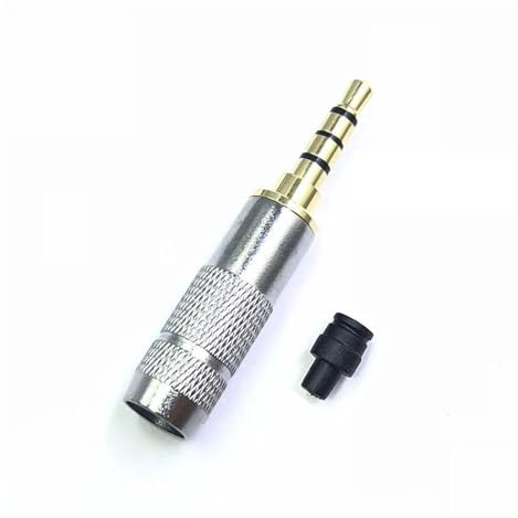 AANAN Stéréo plaqué Or avec Clip 3.5 mm 3 pôles 4 pôles 4 pôles de Recettes de Casque de Cuisson câble câble Audio fiche Prise connecteur Soudure (Color : 4 Pole Silver, Size : 3.5MM_2PCS)