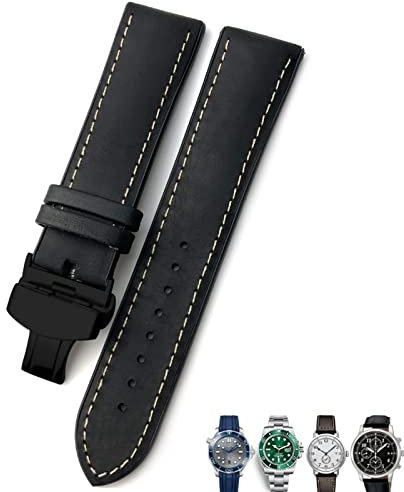 RORFFK 20mm 21mm 22mm Leder Uhrenarmband Schwarz Braun Uhrenarmbänder Für Rolex Für Omega Seamaster 300 Für Hamilton Für Seiko Für IWC Für Tissot Armband, 22 mm, Kunststoff, Achat