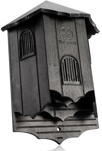 VIREESR Fledermaushäuser aus Holz für den Außenbereich, große Dreikammer-Box, perfekt entworfen, um Fledermäuse anzulocken, langlebig und einfach aufzuhängen (Fledermaushaus, Schwarz)