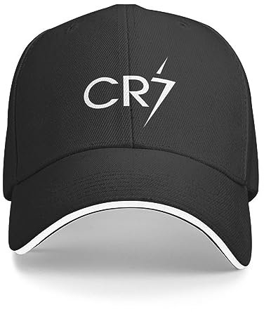 VIDOJI Baseballkappe Mode Unisex Weiß CR7 Fußball Baseballkappe Erwachsene Fußball Verstellbarer Vater Hut Männer Frauen Sonnenschutz