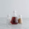 Set of 3 Traditional Glass Salt Pepper & Vinegar Shaker Pots Glass Table Condiment Serving Bottles