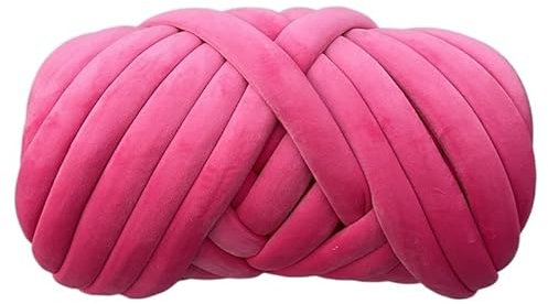 Riesengarne 1 kg samtdickes, supersperriges klobiges Garn, handgestricktes gewebtes Garn, Korbdecke, Teppiche, riesiges Garn, DIY-Arm, handgestrickte Decke Dickes Samtgarn (Color : Rose Pink 1KG)