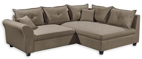 LIZ Ecksofa mit Schlaffunktion in Espresso - Modernes Schlafsofa in L-Form für Ihr Wohnzimmer - 252 x 87 x 175 cm (B/H/T)