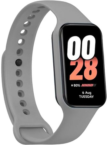 OcioDual Cinturino di Compatibile con Xiaomi Smart Band 8 Active/Redmi Smart Band 2, colore Grigio, cinturino di ricambio in Silicone Gomma morbida e flessibile per lo sport traspirante
